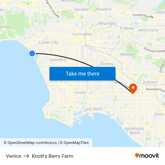 Venice to Knott's Berry Farm map