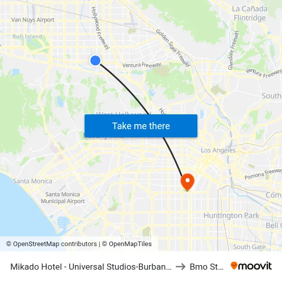 Mikado Hotel - Universal Studios-Burbank, North Hollywood to Bmo Stadium map