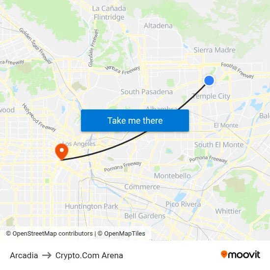 Arcadia to Crypto.Com Arena map