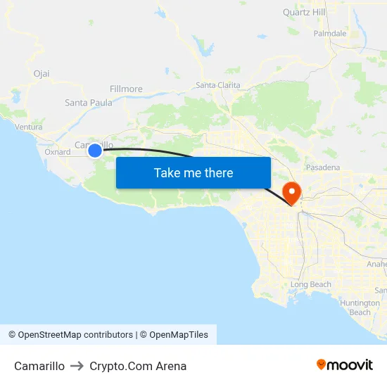 Camarillo to Crypto.Com Arena map