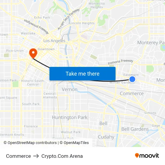 Commerce to Crypto.Com Arena map