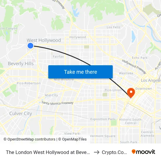 The London West Hollywood at Beverly Hills Hotel - Tesla to Crypto.Com Arena map