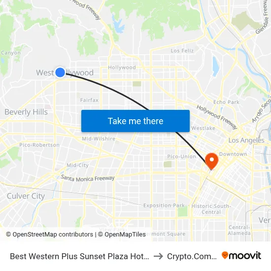 Best Western Plus Sunset Plaza Hotel Los Angeles to Crypto.Com Arena map