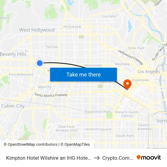 Kimpton Hotel Wilshire an IHG Hotel Los Angeles to Crypto.Com Arena map