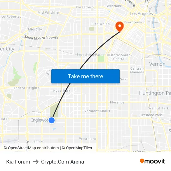 Kia Forum to Crypto.Com Arena map