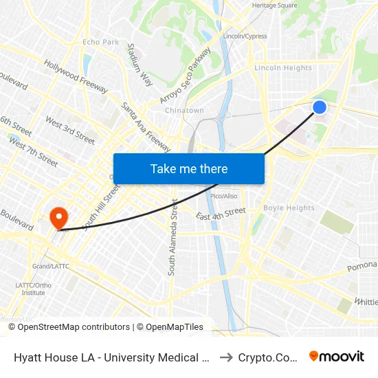 Hyatt House LA - University Medical Center, Los Angeles to Crypto.Com Arena map