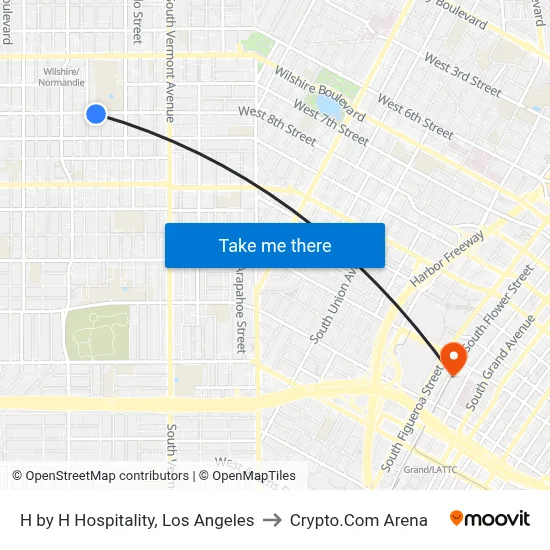 H by H Hospitality, Los Angeles to Crypto.Com Arena map
