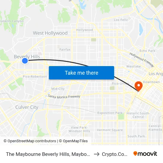The Maybourne Beverly Hills, Maybourne, Los Angeles to Crypto.Com Arena map