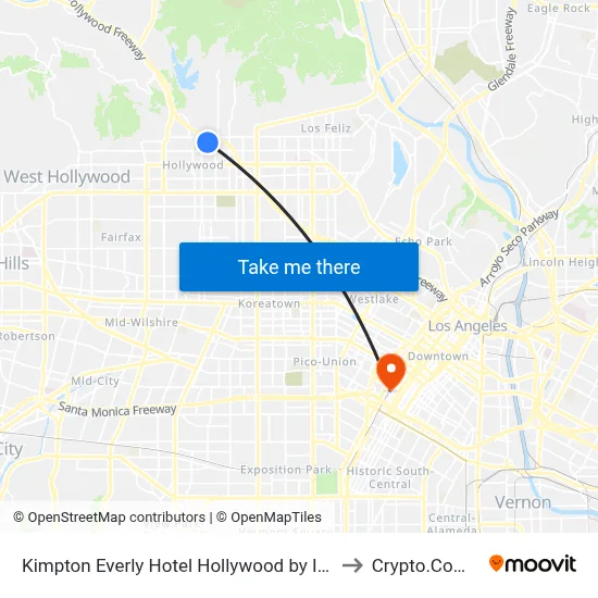 Kimpton Everly Hotel Hollywood by IHG, Los Angeles to Crypto.Com Arena map