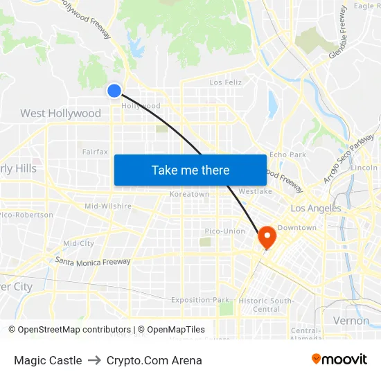 Magic Castle to Crypto.Com Arena map