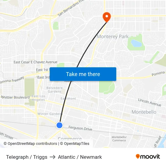 Telegraph / Triggs to Atlantic / Newmark map