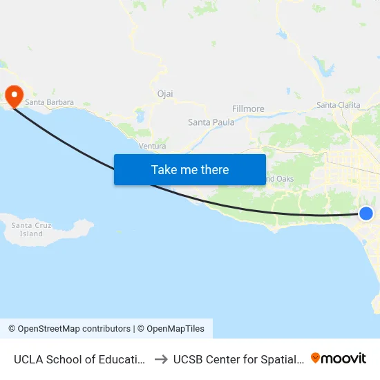 UCLA School of Education and Information Studies to UCSB Center for Spatial Studies and Data Science map