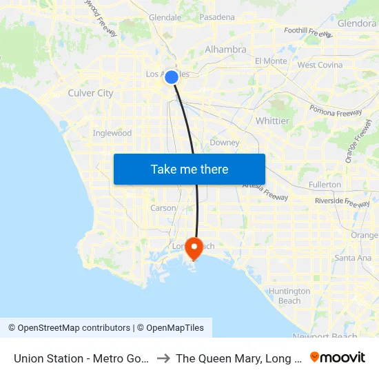 Union Station - Metro Gold Line to The Queen Mary, Long Beach map