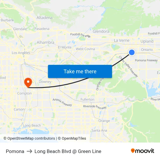 Pomona to Long Beach Blvd @ Green Line map