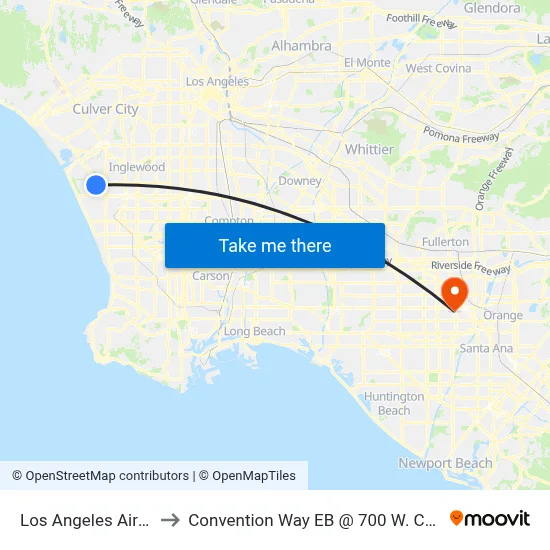 Los Angeles Airport LAX to Convention Way EB @ 700 W. Convention Way. map