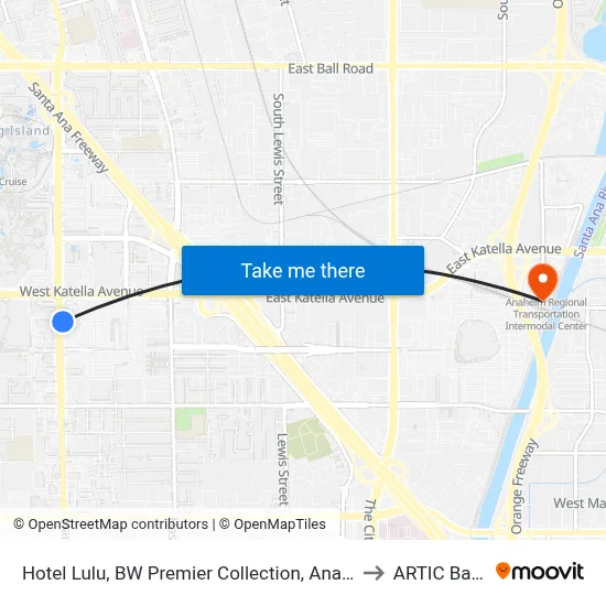 Hotel Lulu, BW Premier Collection, Anaheim to ARTIC Bay 8 map