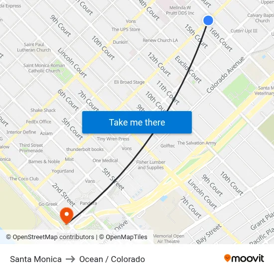 Santa Monica to Ocean / Colorado map