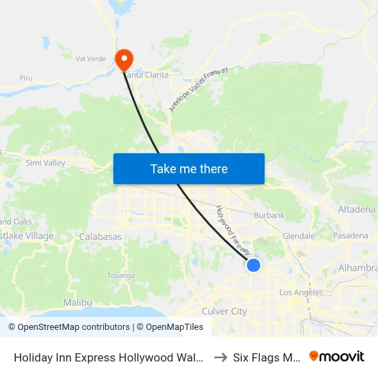 Holiday Inn Express Hollywood Walk of Fame an IHG Hotel Los Angeles to Six Flags Magic Mountain map