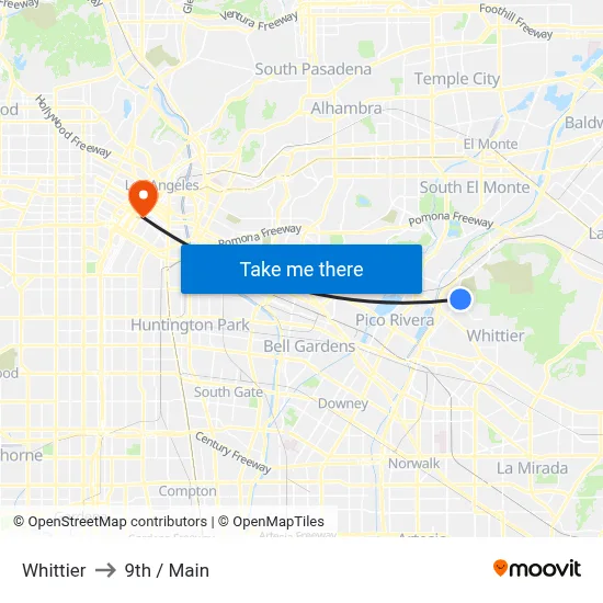 Whittier to 9th / Main map
