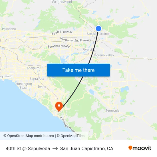 40th St @ Sepulveda to San Juan Capistrano, CA map