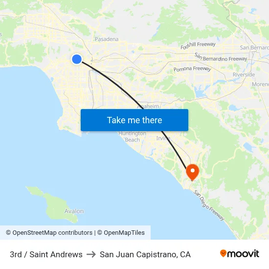 3rd / Saint Andrews to San Juan Capistrano, CA map