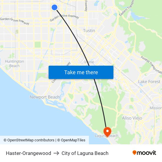 Haster-Orangewood to City of Laguna Beach map