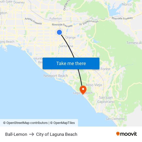 Ball-Lemon to City of Laguna Beach map