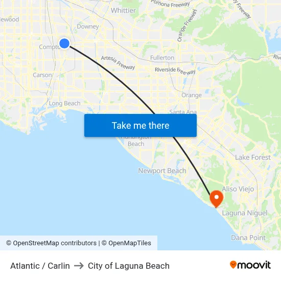 Atlantic / Carlin to City of Laguna Beach map