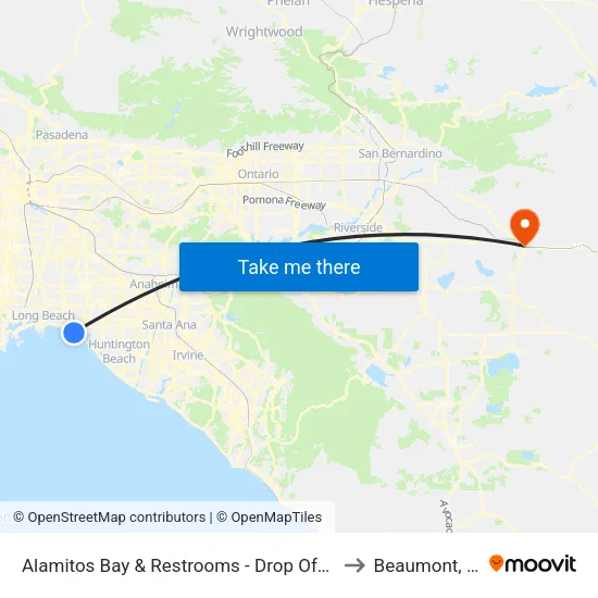 Alamitos Bay & Restrooms - Drop Off Only to Beaumont, CA map