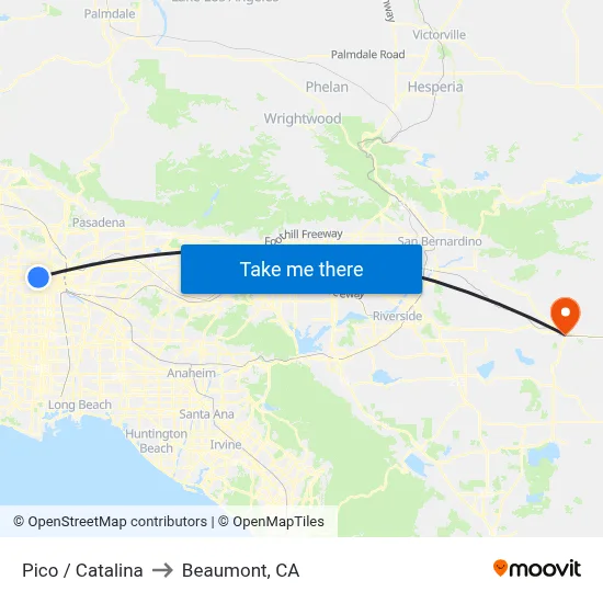Pico / Catalina to Beaumont, CA map