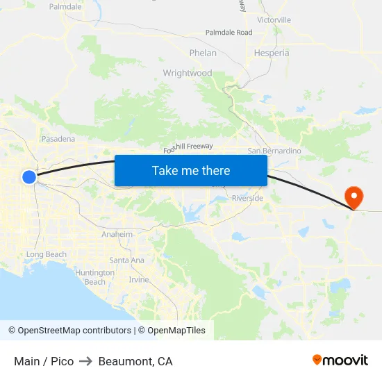 Main / Pico to Beaumont, CA map