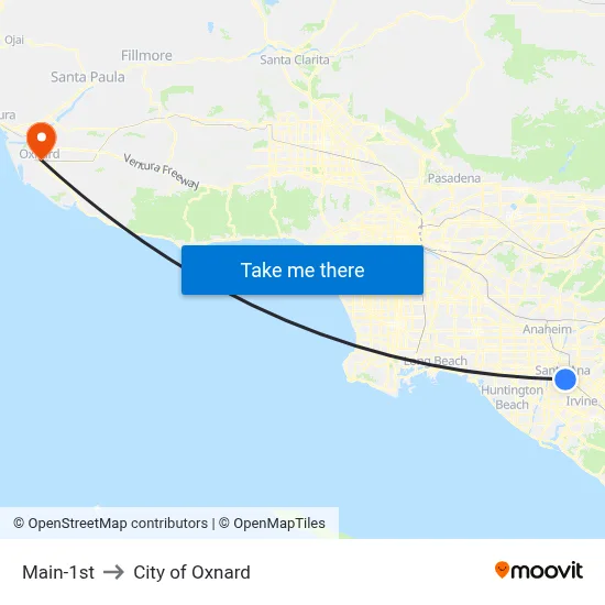 Main-1st to City of Oxnard map