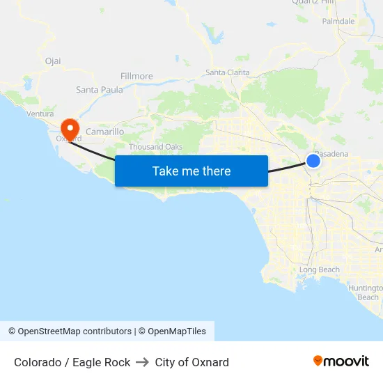 Colorado / Eagle Rock to City of Oxnard map