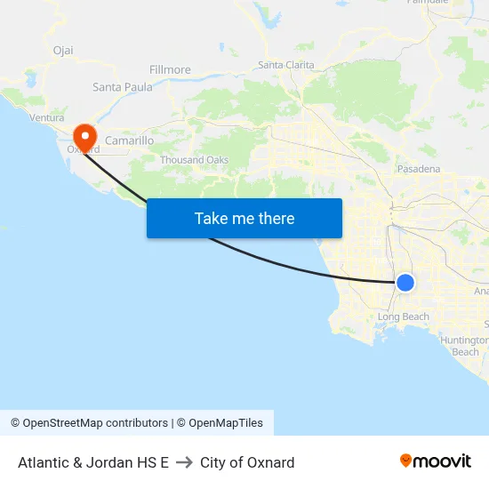 Atlantic & Jordan HS E to City of Oxnard map