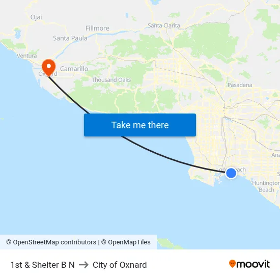 1st & Shelter B N to City of Oxnard map