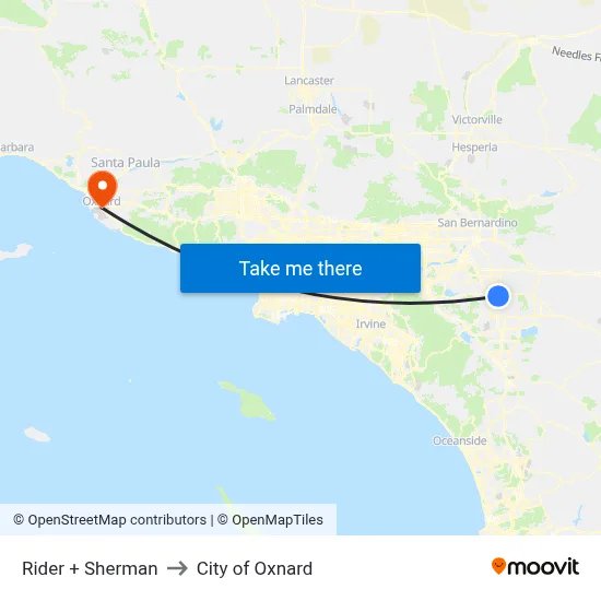 Rider + Sherman to City of Oxnard map