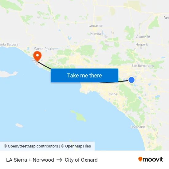 LA Sierra + Norwood to City of Oxnard map
