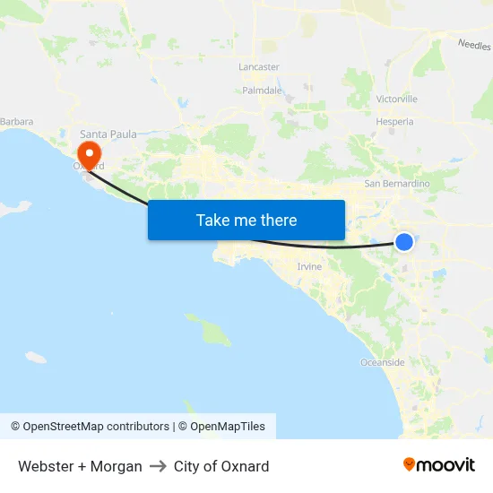 Webster + Morgan to City of Oxnard map