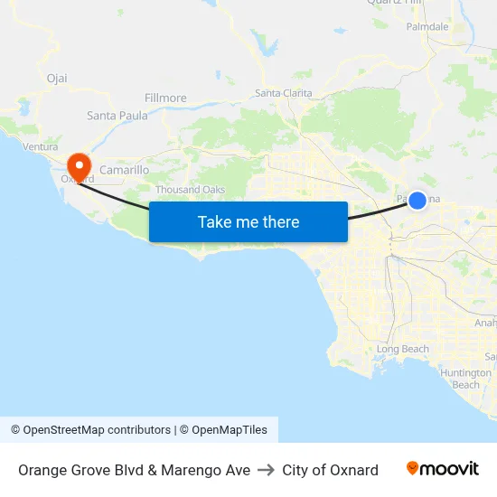 Orange Grove Blvd & Marengo Ave to City of Oxnard map