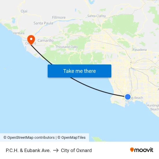 P.C.H. & Eubank Ave. to City of Oxnard map