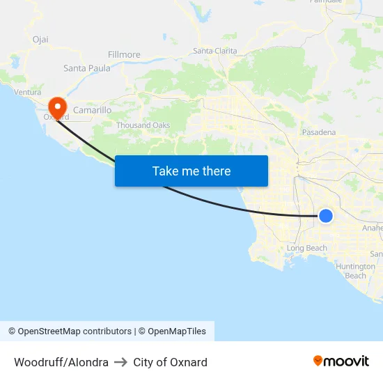 Woodruff/Alondra to City of Oxnard map