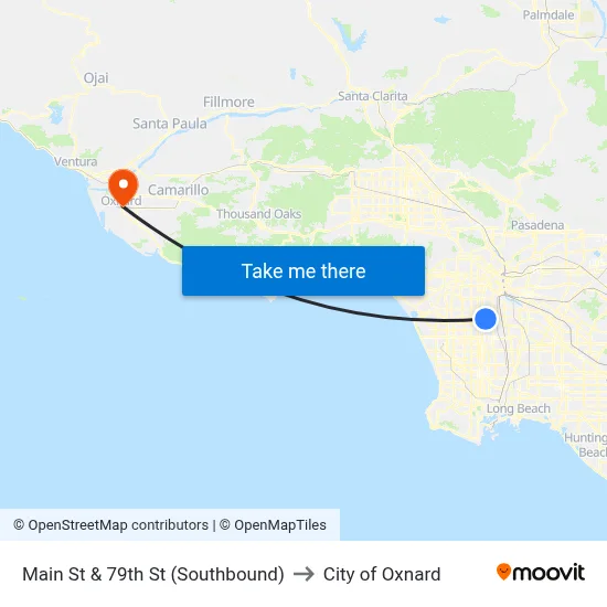 Main St & 79th St (Southbound) to City of Oxnard map