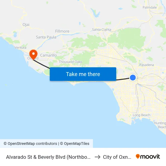 Alvarado St & Beverly Blvd (Northbound) to City of Oxnard map