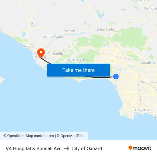 VA Hospital  & Bonsall Ave to City of Oxnard map
