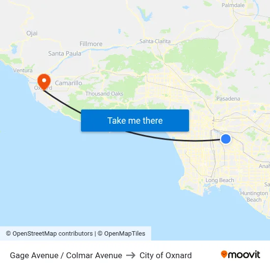 Gage Avenue / Colmar Avenue to City of Oxnard map