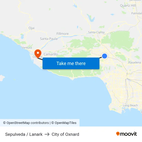 Sepulveda / Lanark to City of Oxnard map