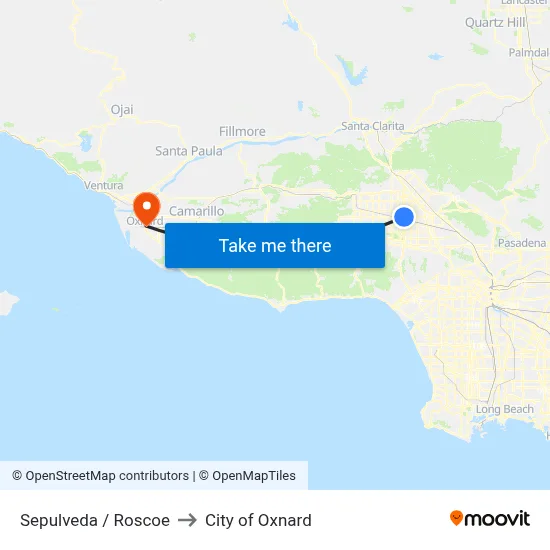 Sepulveda / Roscoe to City of Oxnard map