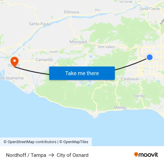 Nordhoff / Tampa to City of Oxnard map