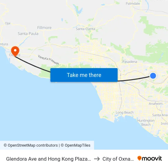 Glendora Ave and Hong Kong Plaza S to City of Oxnard map