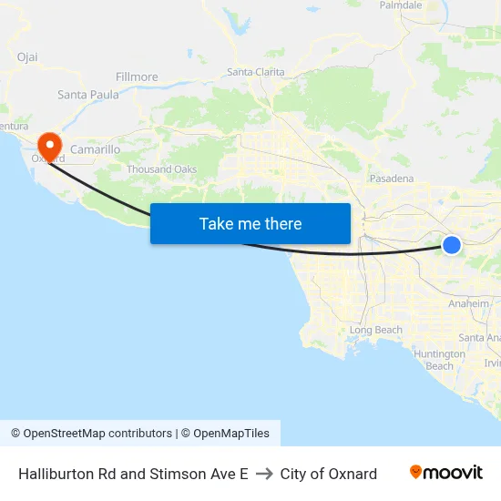 Halliburton Rd and Stimson Ave E to City of Oxnard map